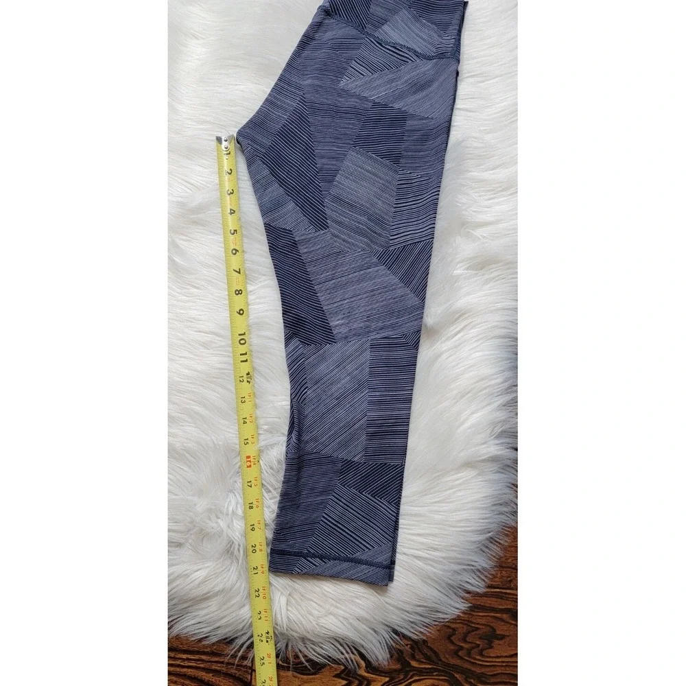 Lululemon Wunder Under Hi-Rise Crop Tight Women's Size 8 Etch Hail Midnight Navy